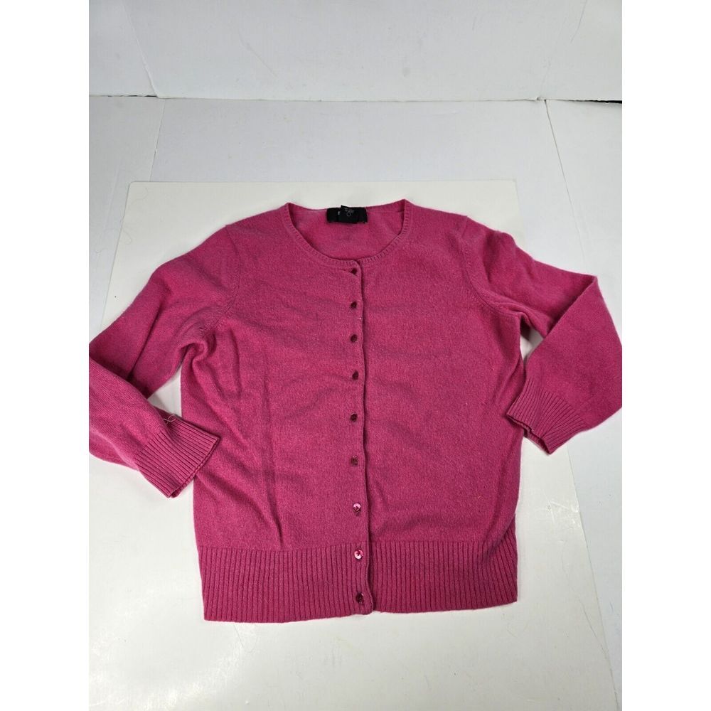 Vtg Express 100% Cashmere Long Sleeve Button Sweater Top Size S Small Hong Kong